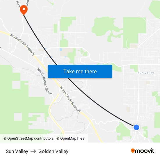 Sun Valley to Golden Valley map