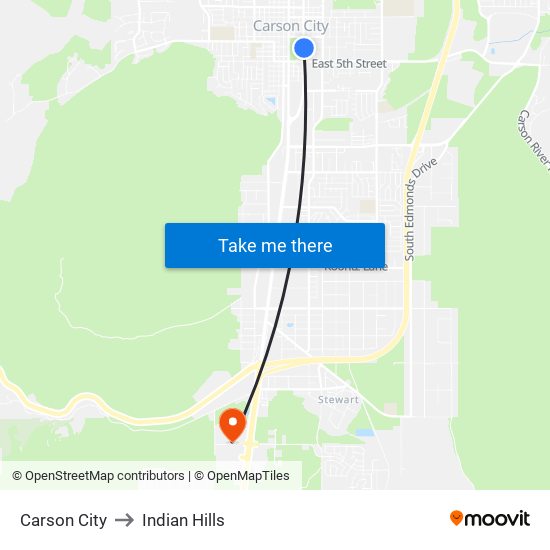 Carson City to Indian Hills map