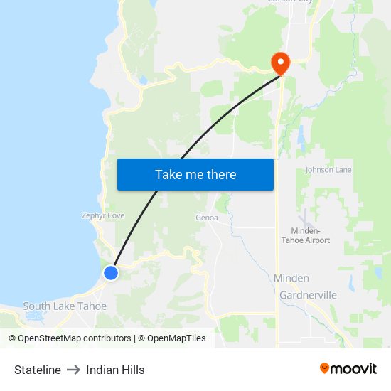 Stateline to Indian Hills map