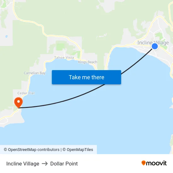Incline Village to Dollar Point map