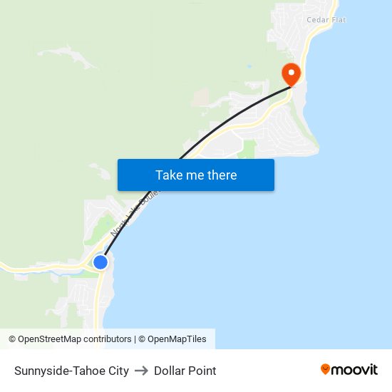 Sunnyside-Tahoe City to Dollar Point map