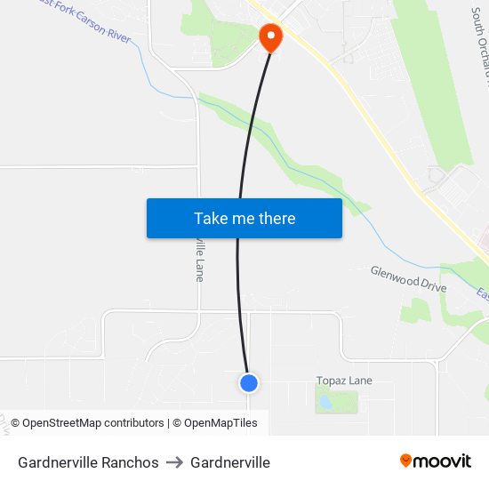 Gardnerville Ranchos to Gardnerville map