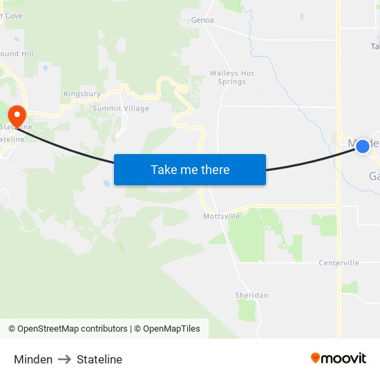 Minden to Stateline map