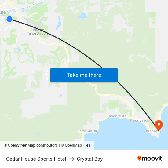 Cedar House Sports Hotel to Crystal Bay map