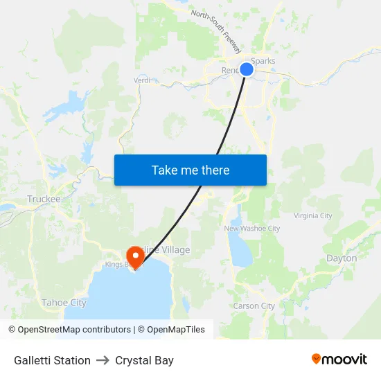 Galletti Station to Crystal Bay map