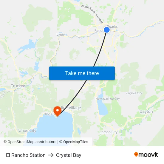 El Rancho Station to Crystal Bay map