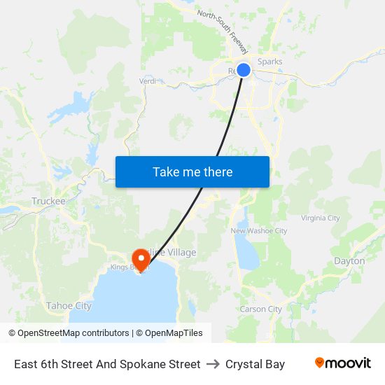 East 6th Street And Spokane Street to Crystal Bay map