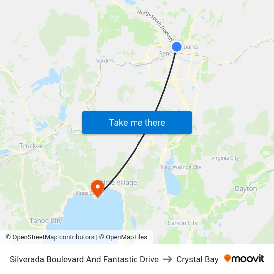 Silverada Boulevard And Fantastic Drive to Crystal Bay map
