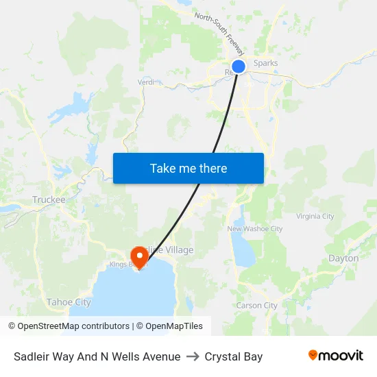 Sadleir Way And N Wells Avenue to Crystal Bay map