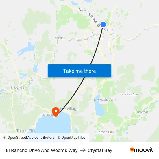 El Rancho Drive And Weems Way to Crystal Bay map