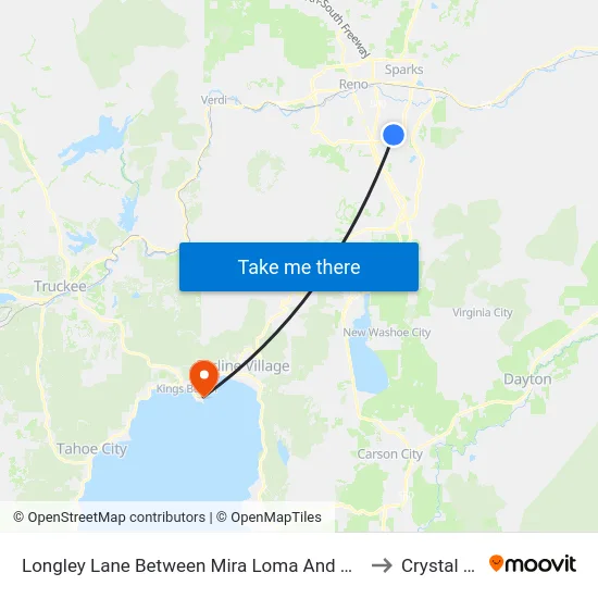 Longley Lane Between Mira Loma And Peckham to Crystal Bay map