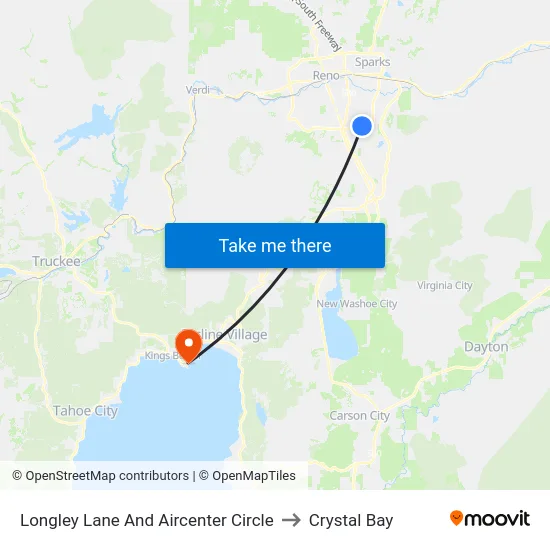 Longley Lane And Aircenter Circle to Crystal Bay map
