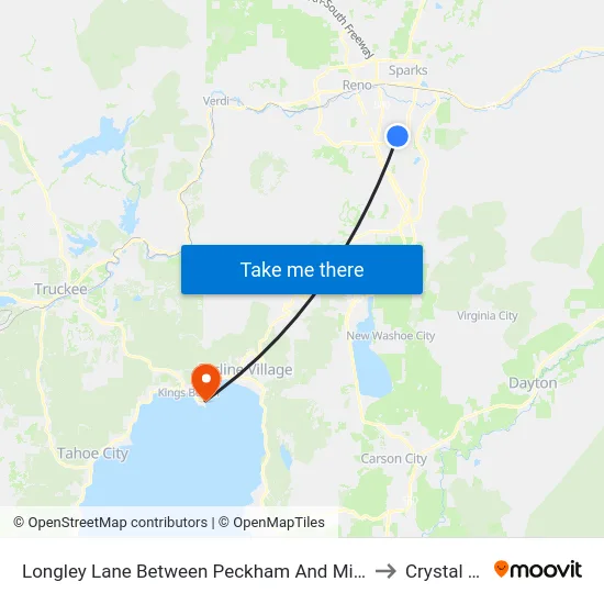 Longley Lane Between Peckham And Mira Loma to Crystal Bay map