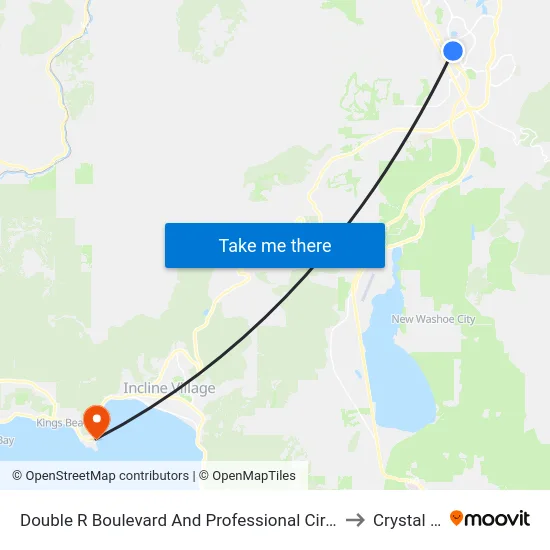 Double R Boulevard And Professional Circle Nearsid to Crystal Bay map