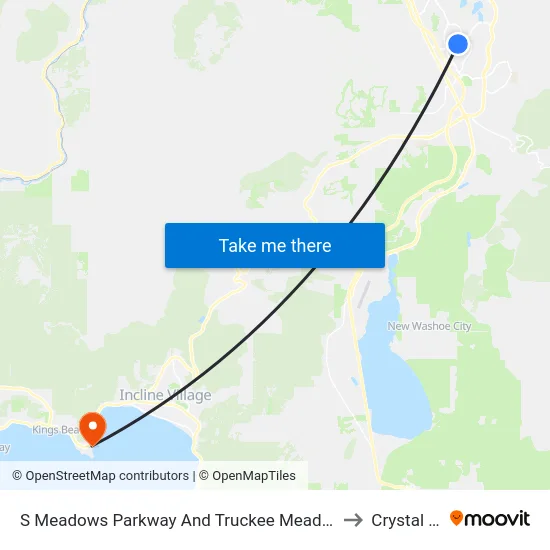 S Meadows Parkway And Truckee Meadows Place to Crystal Bay map