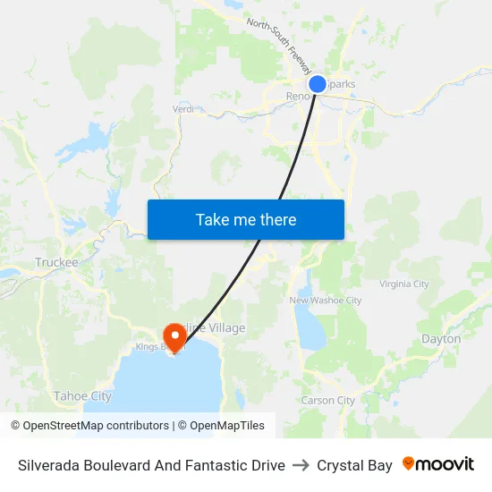 Silverada Boulevard And Fantastic Drive to Crystal Bay map