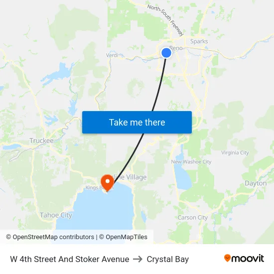 W 4th Street And Stoker Avenue to Crystal Bay map