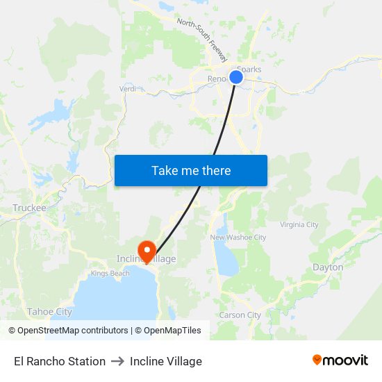 El Rancho Station to Incline Village map