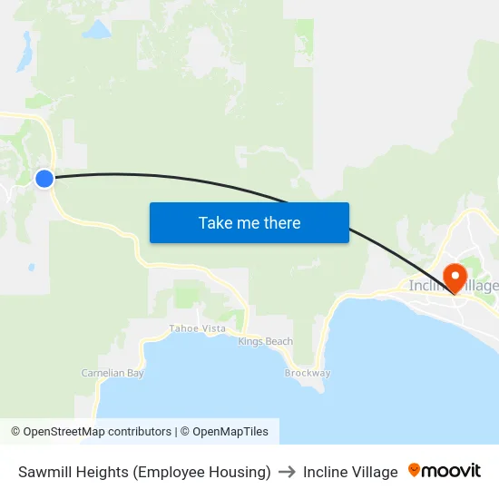Sawmill Heights (Employee Housing) to Incline Village map