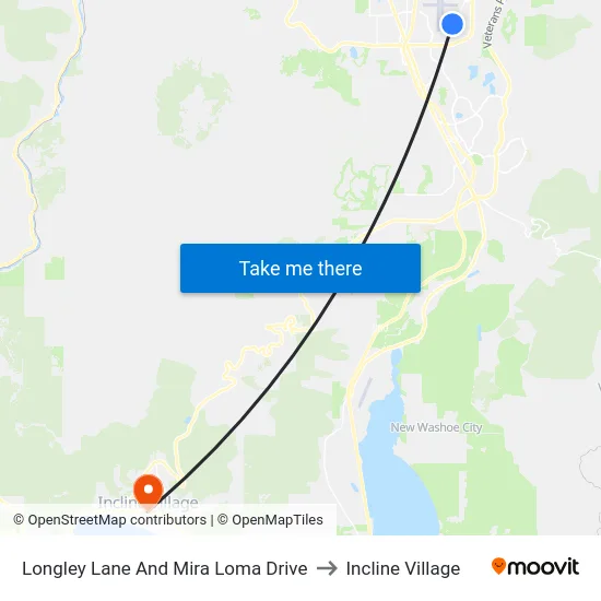 Longley Lane And Mira Loma Drive to Incline Village map