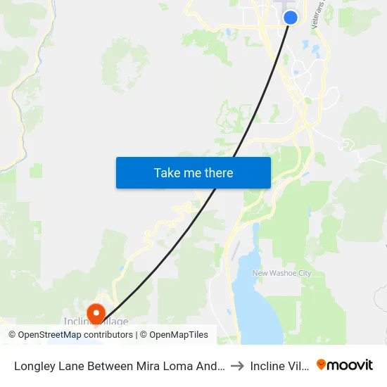 Longley Lane Between Mira Loma And Peckham to Incline Village map