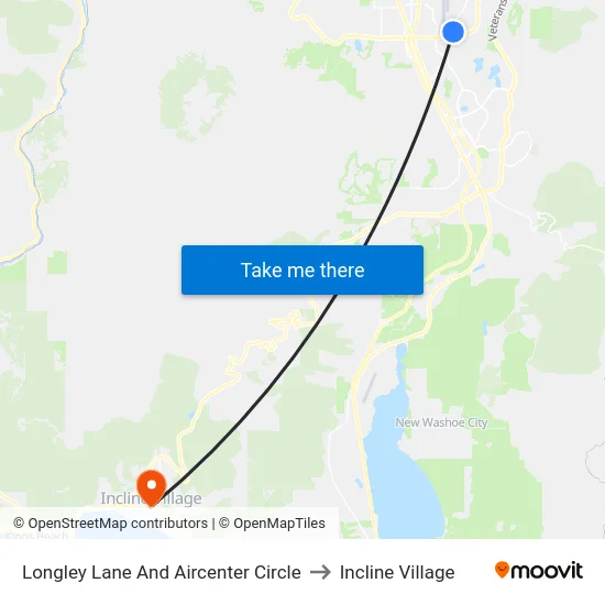 Longley Lane And Aircenter Circle to Incline Village map