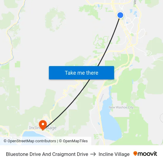 Bluestone Drive And Craigmont Drive to Incline Village map