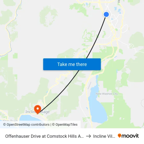 Offenhauser Drive at Comstock Hills Apartments to Incline Village map