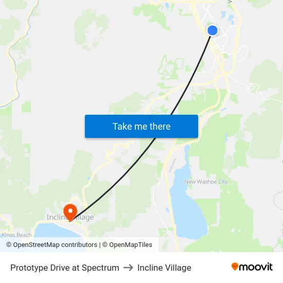 Prototype Drive at Spectrum to Incline Village map