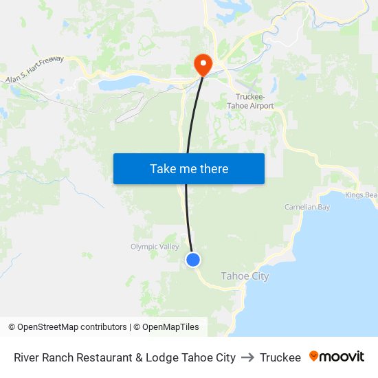 River Ranch Restaurant & Lodge Tahoe City to Truckee map