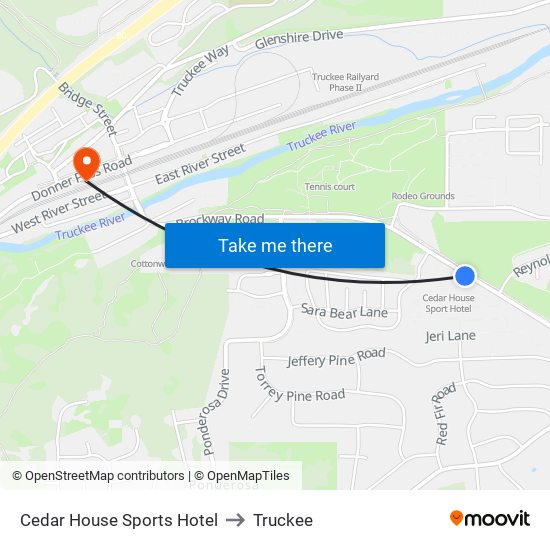 Cedar House Sports Hotel to Truckee map