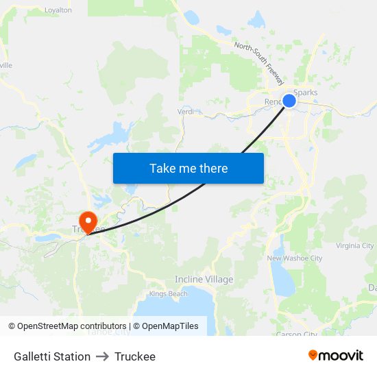 Galletti Station to Truckee map