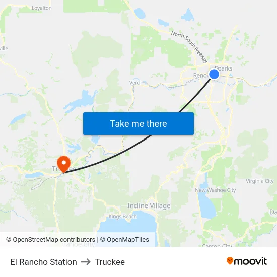 El Rancho Station to Truckee map