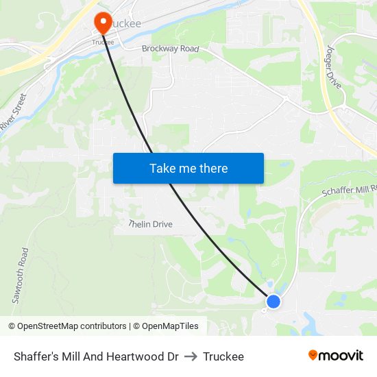 Shaffer's Mill And Heartwood Dr to Truckee map