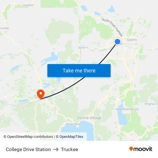 College Drive Station to Truckee map