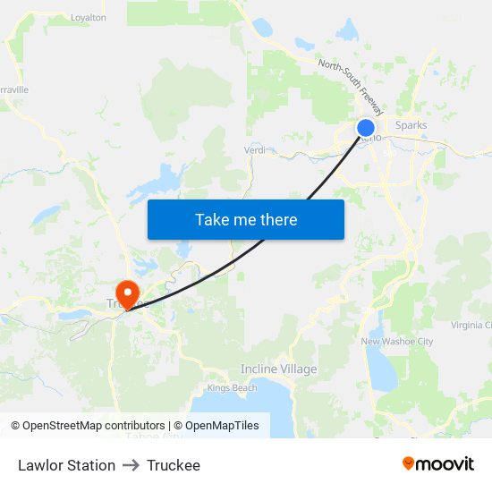 Lawlor Station to Truckee map
