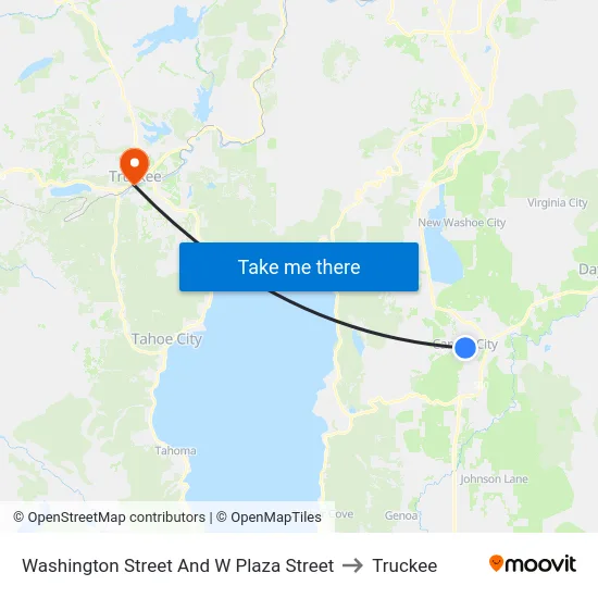 Washington Street And W Plaza Street to Truckee map