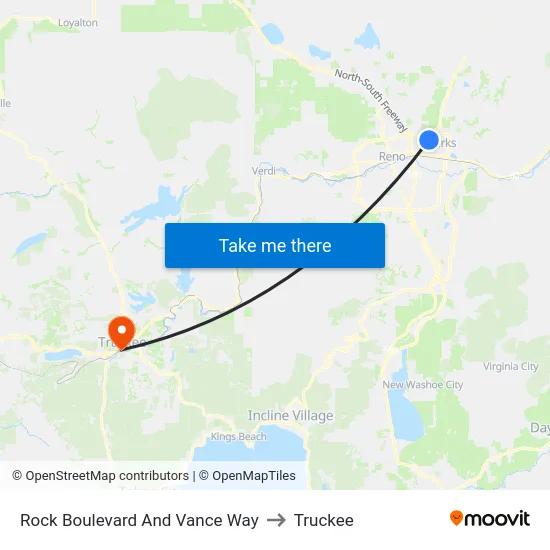 Rock Boulevard And Vance Way to Truckee map