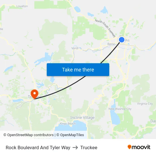 Rock Boulevard And Tyler Way to Truckee map
