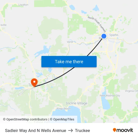 Sadleir Way And N Wells Avenue to Truckee map
