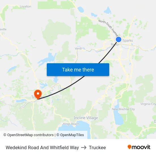 Wedekind Road And Whitfield Way to Truckee map