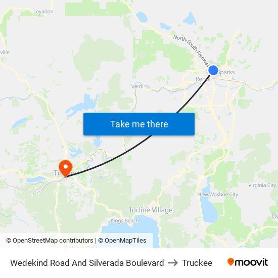 Wedekind Road And Silverada Boulevard to Truckee map