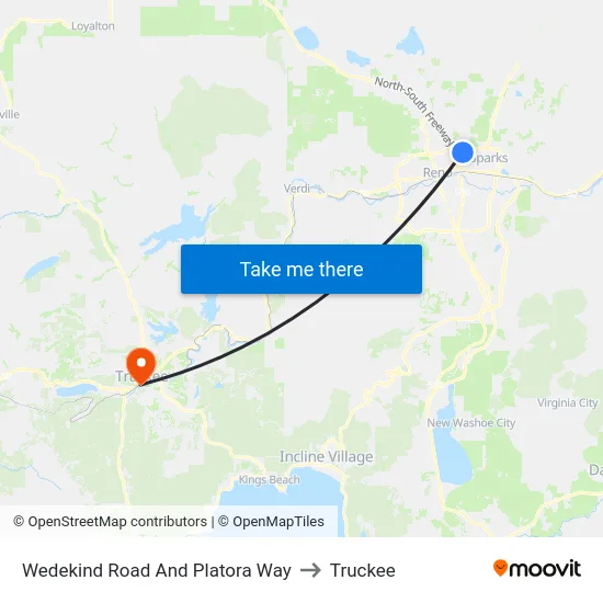 Wedekind Road And Platora Way to Truckee map
