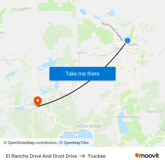El Rancho Drive And Divot Drive to Truckee map
