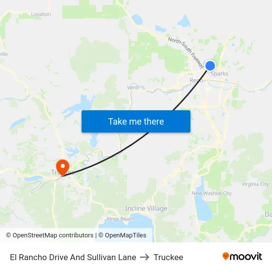 El Rancho Drive And Sullivan Lane to Truckee map