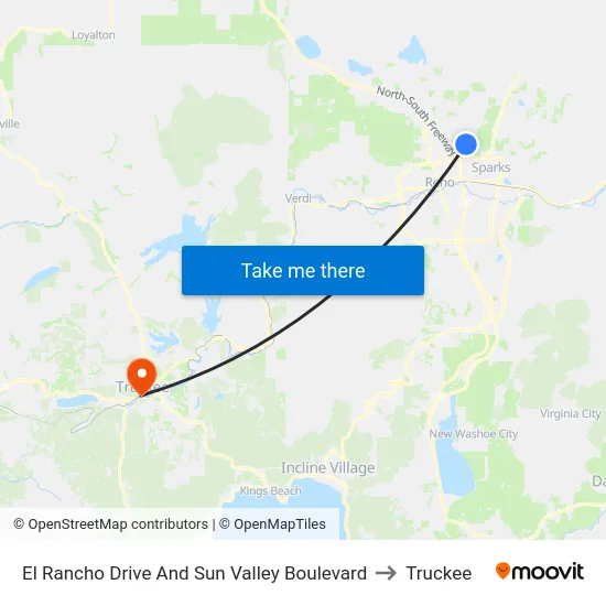 El Rancho Drive And Sun Valley Boulevard to Truckee map
