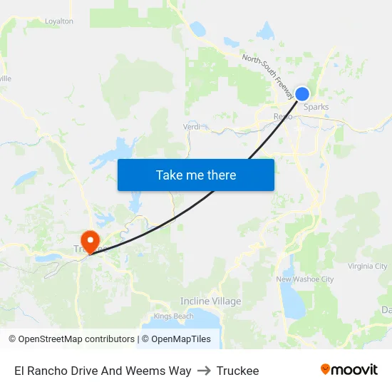 El Rancho Drive And Weems Way to Truckee map