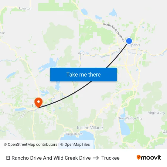 El Rancho Drive And Wild Creek Drive to Truckee map