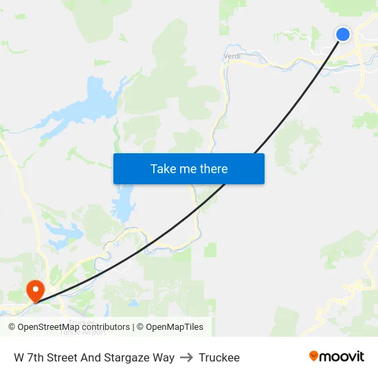 W 7th Street And Stargaze Way to Truckee map