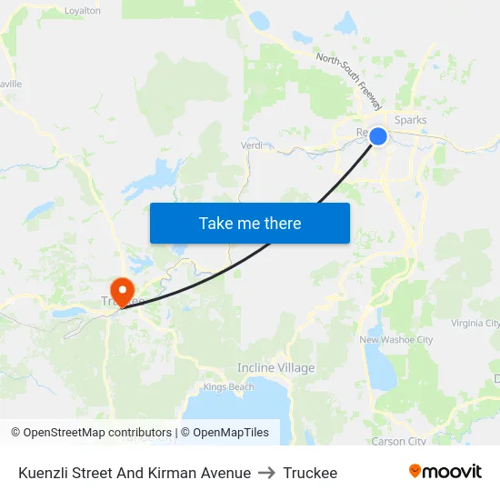 Kuenzli Street And Kirman Avenue to Truckee map